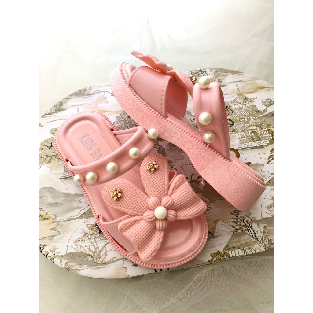 [Size 24-35] SANDAL SELOP PITA ANAK PEREMPUAN MUTIARA KOREA HYS 6022-2 USIA 2 3 4 5 6 7 8 IMPOR