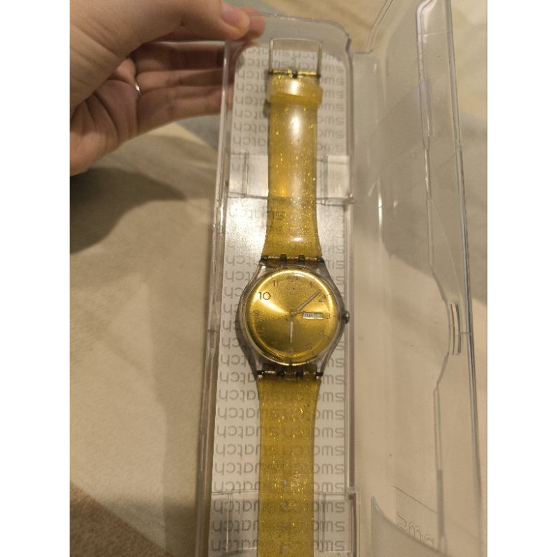 Jam Tangan Swatch SUOK704 Gold Original Bekas