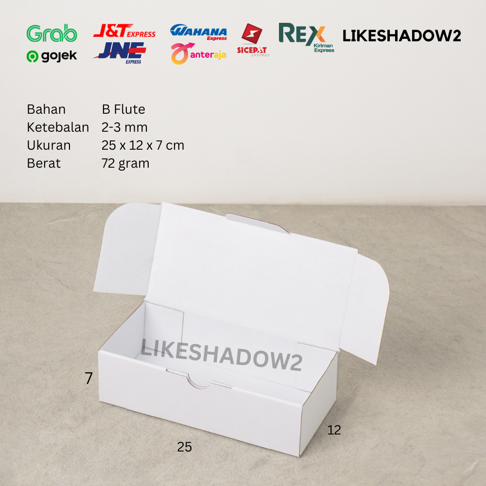 

25x12x7cm putih putih. Custom sablon Oversha