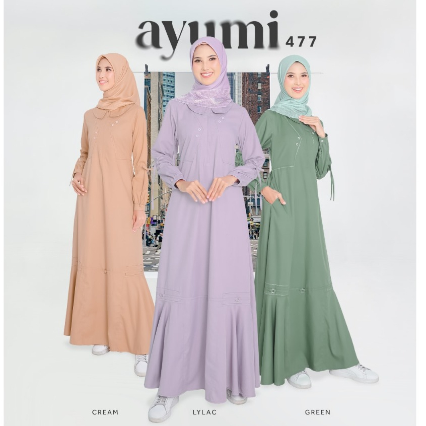 GAMIS ETHICA AYUMI 477 BAHAN VALDENA MODEL BAJU MUSLIM WANITA GAMIS DAILY BUSUI FRIENDLY KEKINIAN