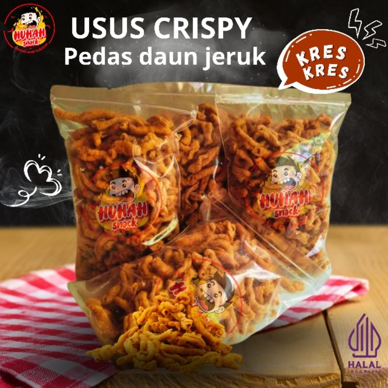 

KRIPIK USUS AYAM CRISPY PEDAS DAUN JERUK 1KG HUHAH Snack