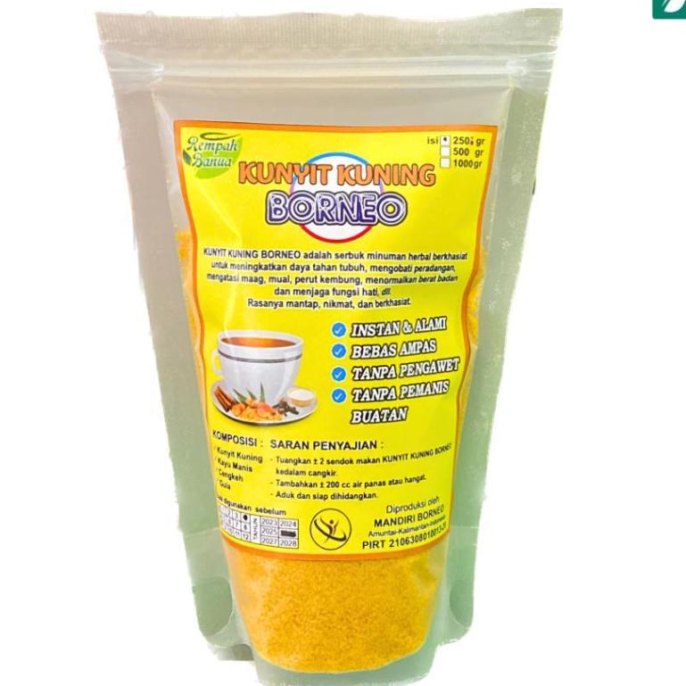 

KUNYIT KUNING Borneo 250gram/Kunyit kuning bubuk instan | Rempah Banua