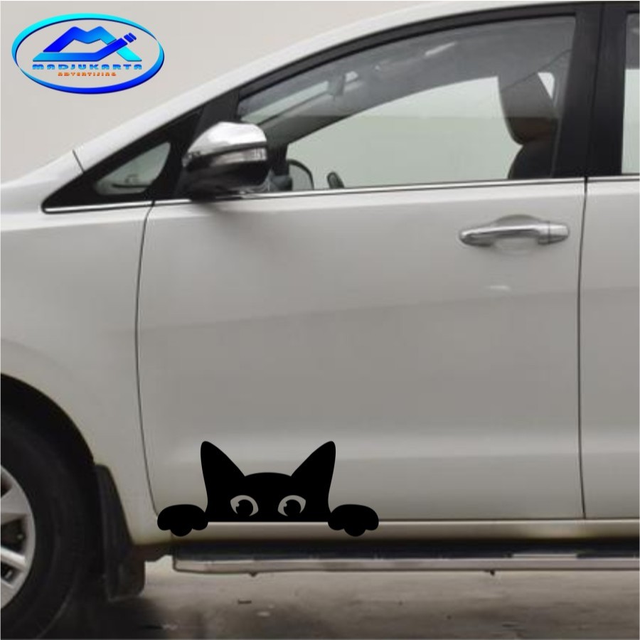 STICKER KUCING LUCU NGINTIP PINTU MOBIL STIKER CUTTING CUTE CAT KEREN