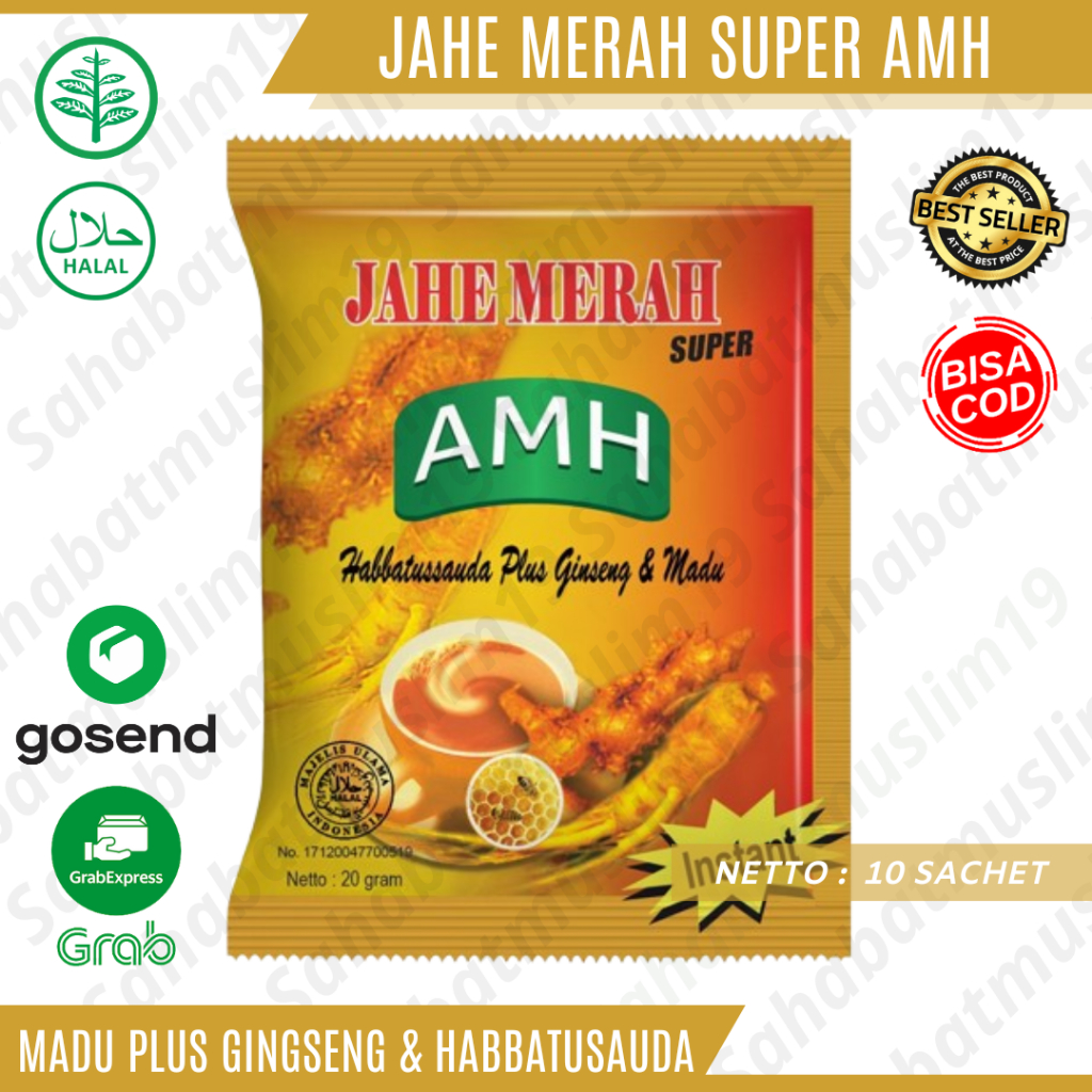 

Jahe Merah Super AMH Madu Plus Gingseng Dan Habbatusauda 10 Sachet