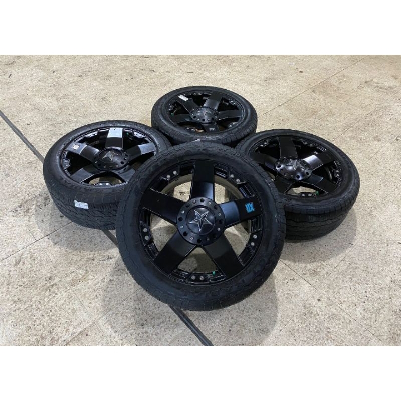 VELG MOBIL PAJERO FORTUNER R20 LUBANG 6X139 RASTA R20X9 H6X139 ET20 + BAN 265 50 20 OMIKRON A/T
