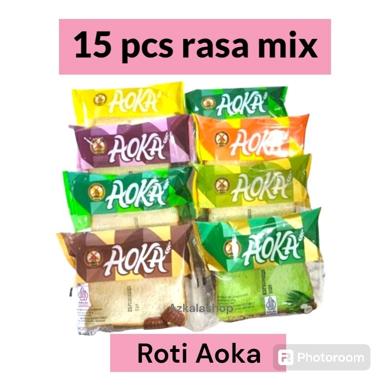 

15 pcs roti aoka panggang rasa campur