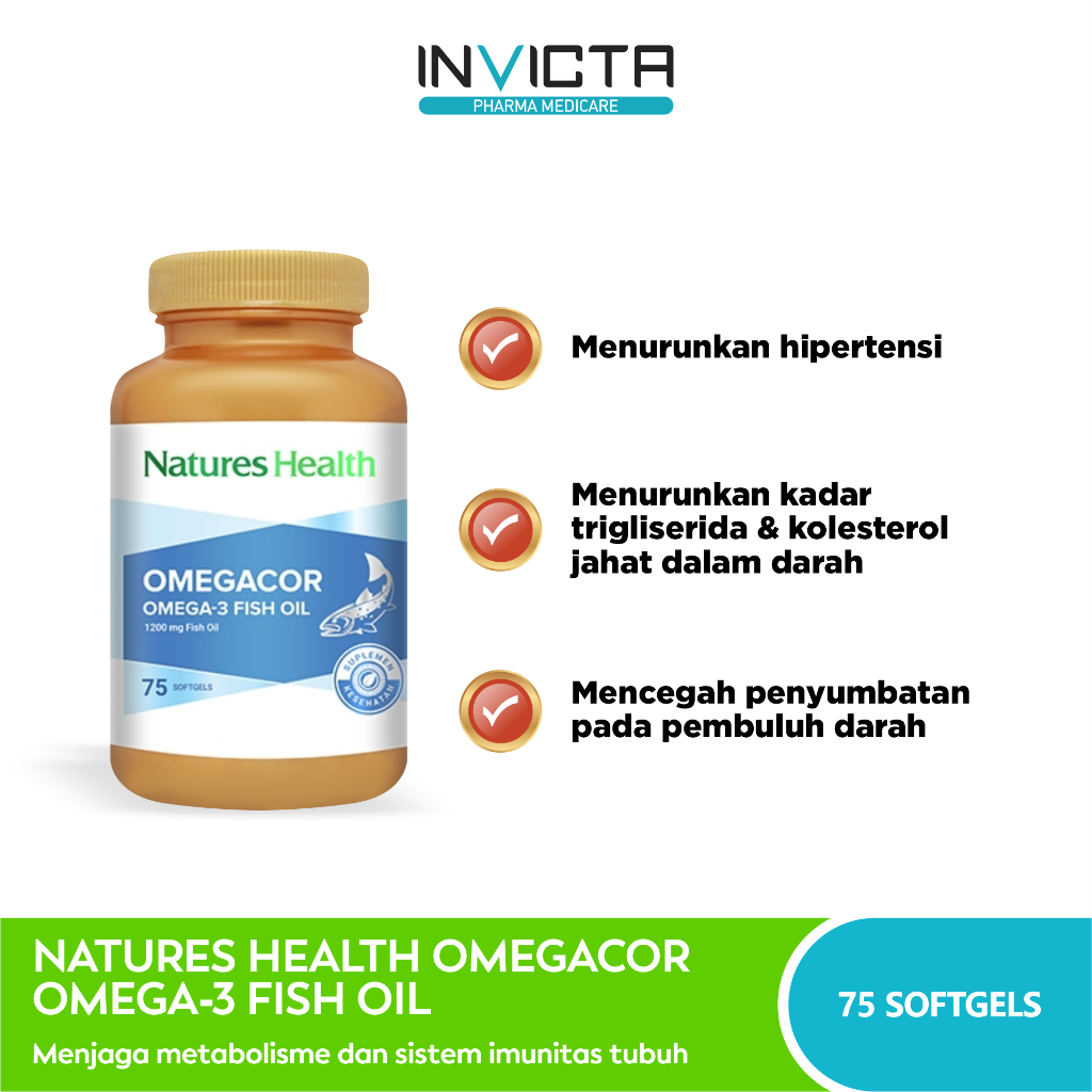 Natures Health Omegacor - 75 Softgels