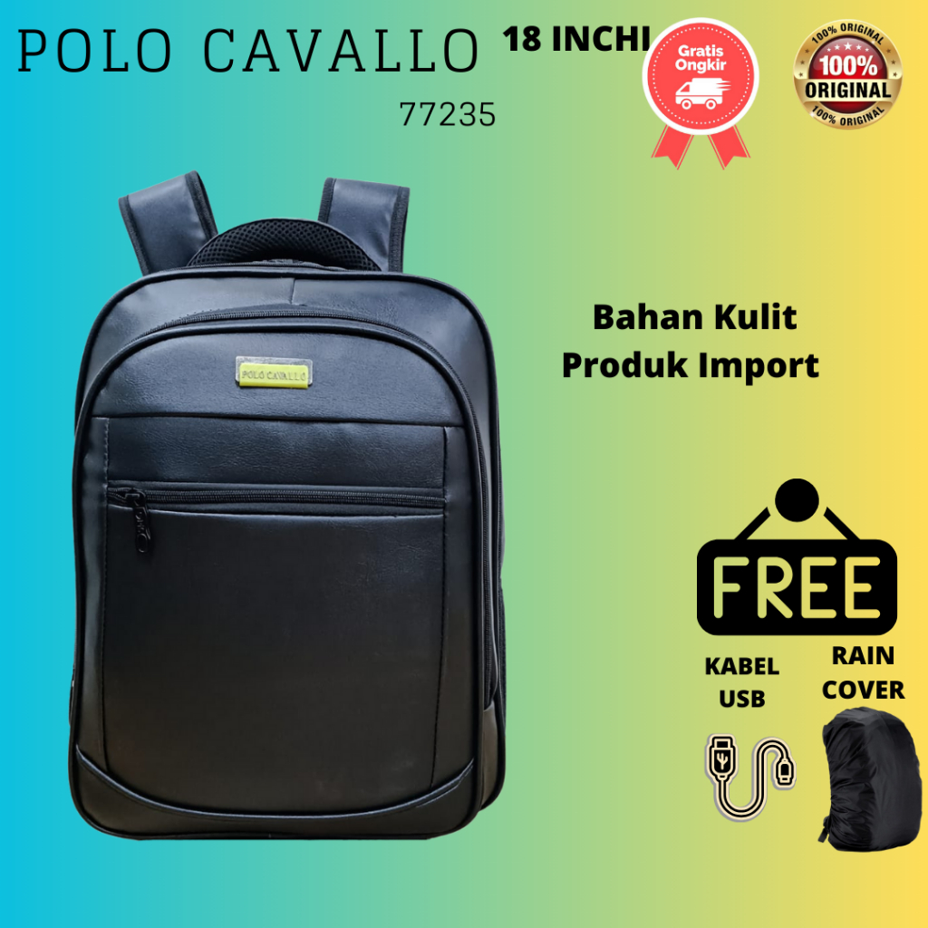 Tas Ransel Pria POLO CAVALLO Import 77235 ORIGINAL Ransel Terbaru Ransel Anti Air