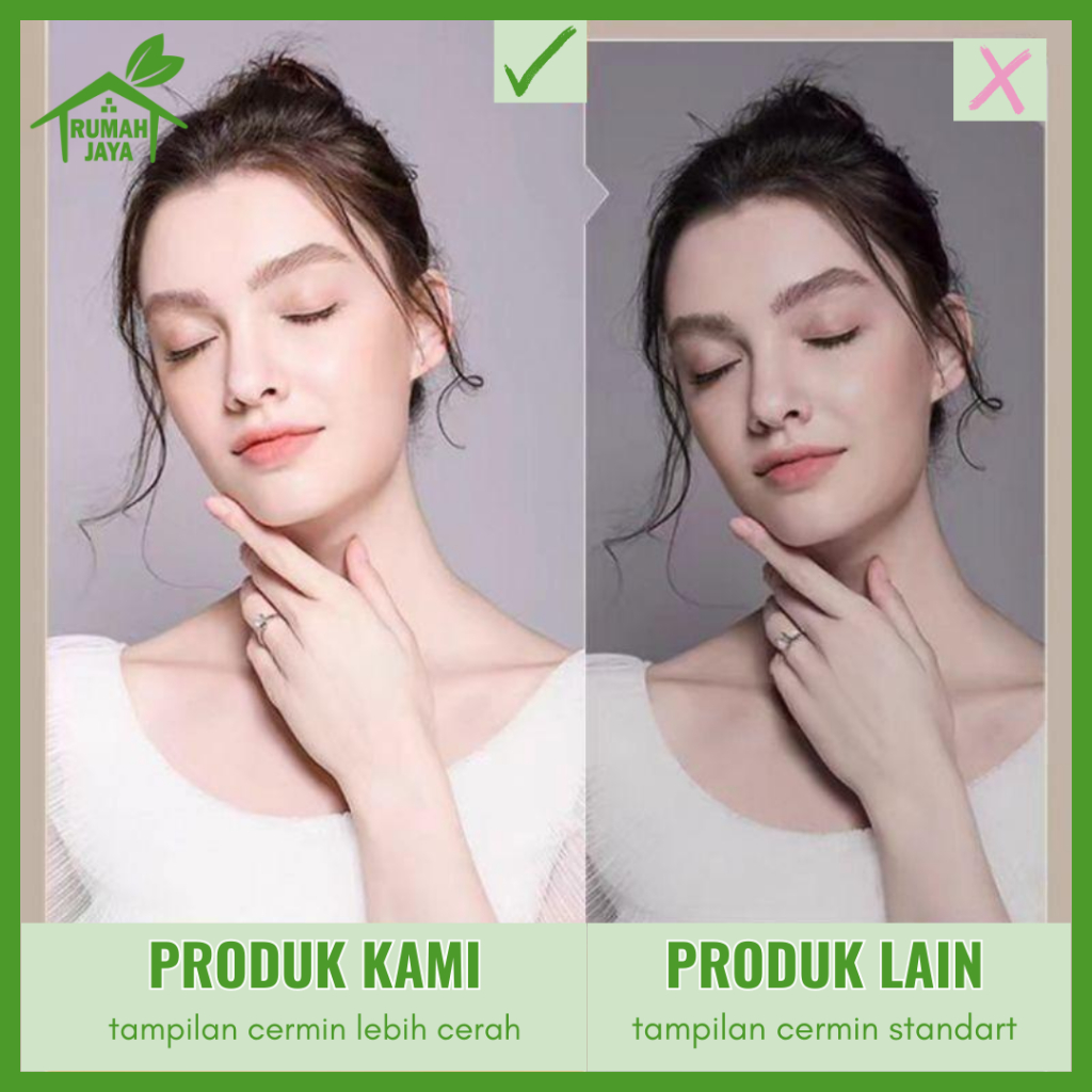 RJO Stiker Dinding Cermin 3D / Stiker Kaca Akrilik dengan Perekat untuk Cermin Kamar Mandi