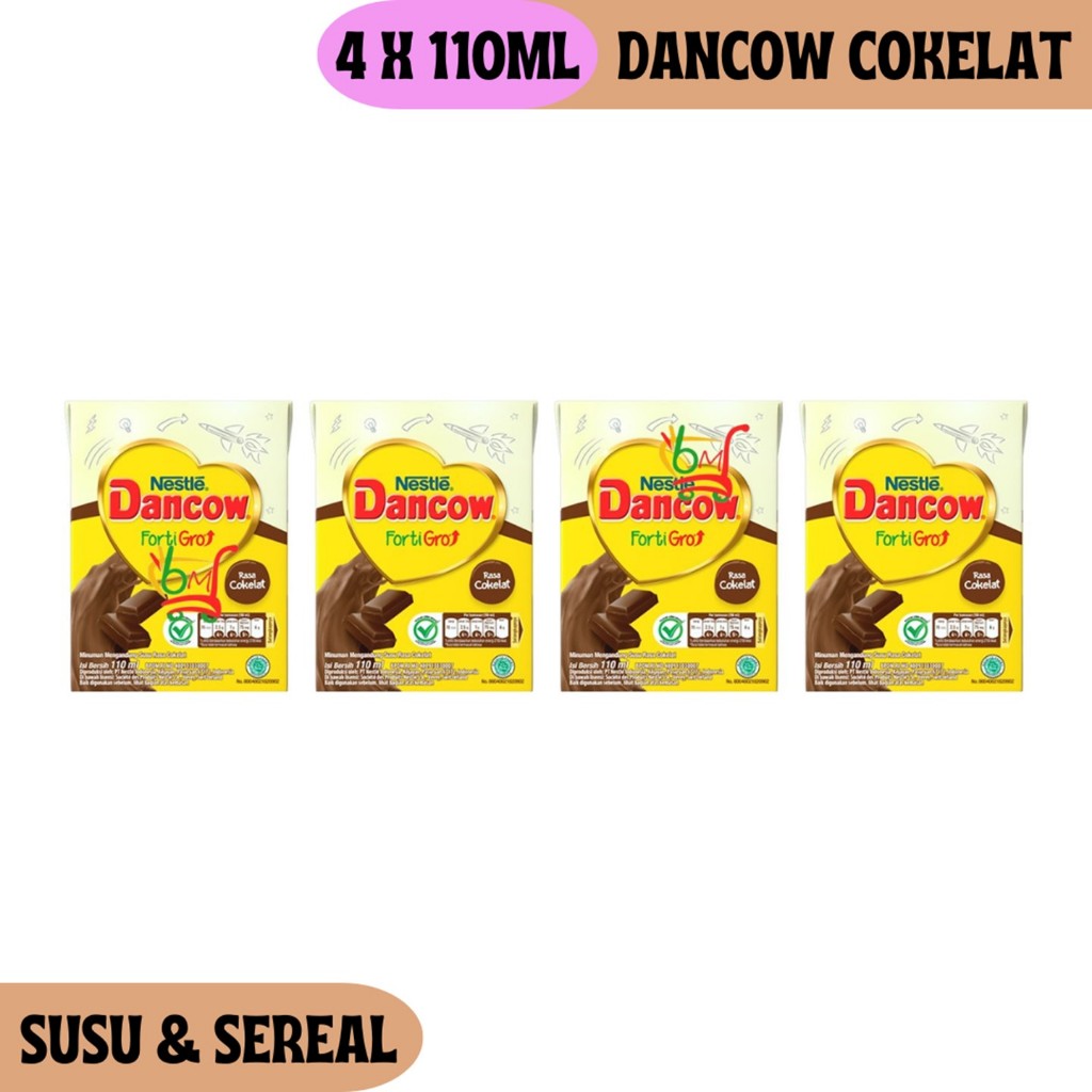 

4PCS Dancow Cokelat FortiGro Susu Cair Cokelat dari Dancow
