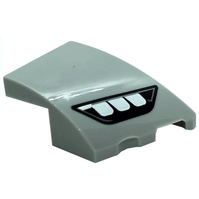 Lego Light Bluish Gray Part 80178pb004 Wedge 3 x 2 Right No Studs