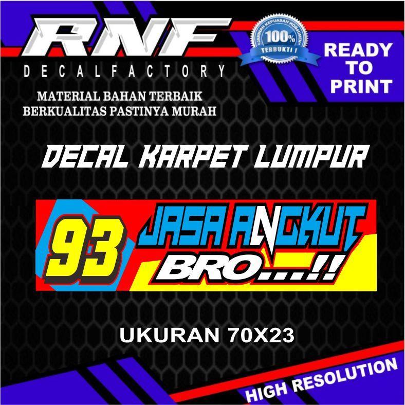 stiker jasa angkut,stiker krpet lumpur,DECAL KARPET TRUK,DECAL KARPET PICKUP