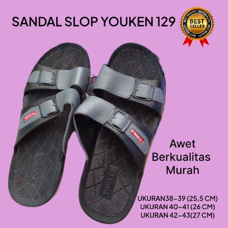 Sandal Slop Youken Sandal Cowok Sandal Casual Sandal Keren Youken Hoki 129 Bisa Untuk Harian Casual 