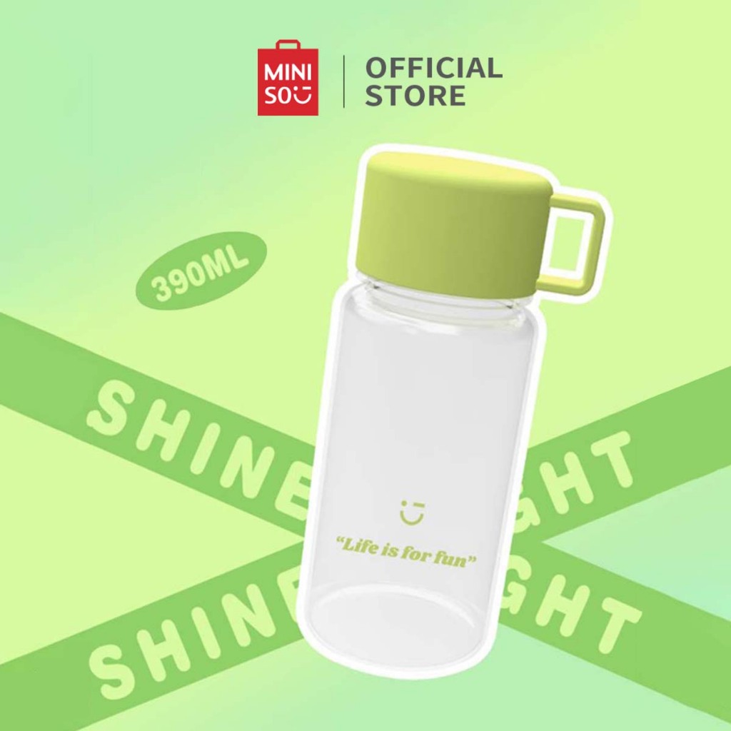 Miniso Botol Plastik Bottle with Handle  Mudah Dibuka Desain Mulut Lebar Mudah Dibersihkan Botol Min