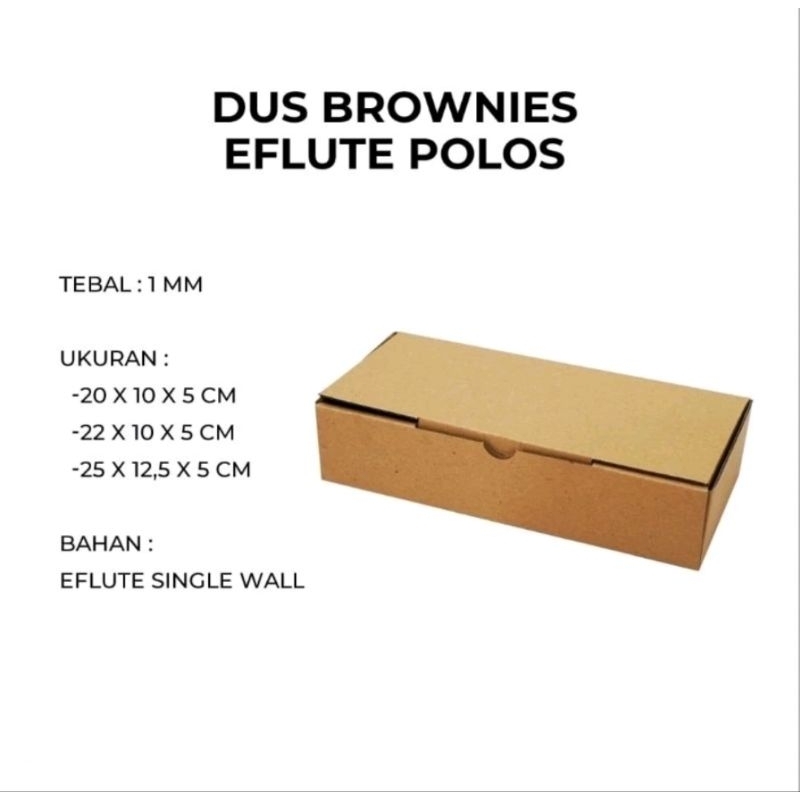 

Box Eflute Brownies 22x10x5 Kemasan snack hampers kado