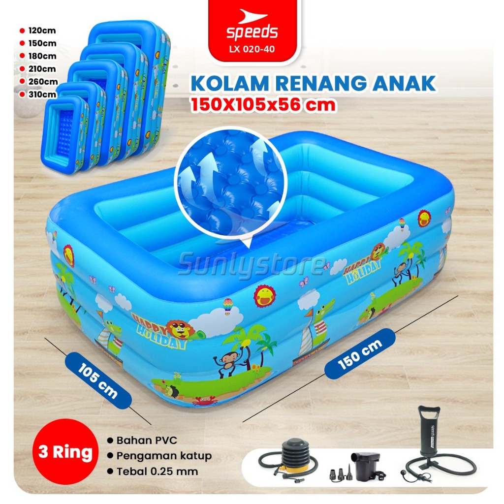 SPEEDS Kolam Renang Balita 150x105x56cm Kolam Renang Tiup Bahan Lentur Portable Swimming Pool For Ki