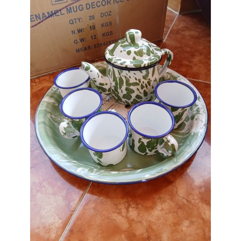 SET LURIK TEKO ESKAN 12 CM CANGKIR LURIK 6 CM