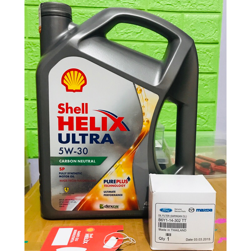 oli shell helix ultra 5w/30 4L paket filter oli mazda 2 cx3 cx5 cx7 cx9 biante