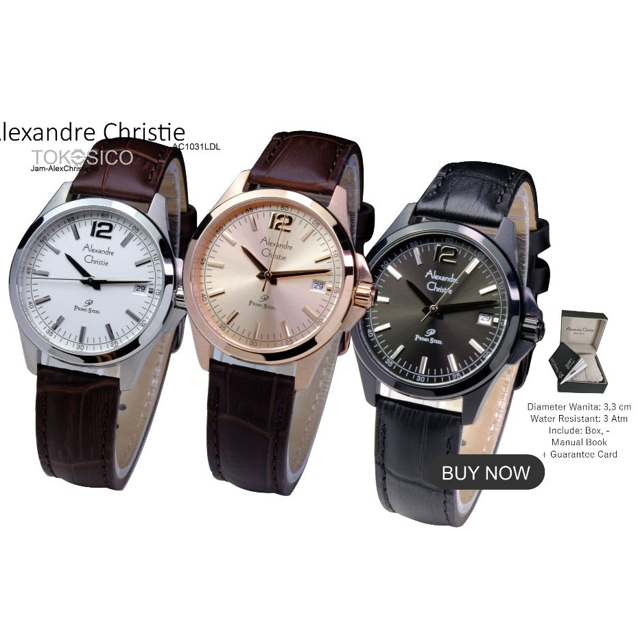 Alexandre Christie ORIGINAL jam tangan wanita AC 1031 Alexander Cristie garansi 1 thn 100% ori kulit