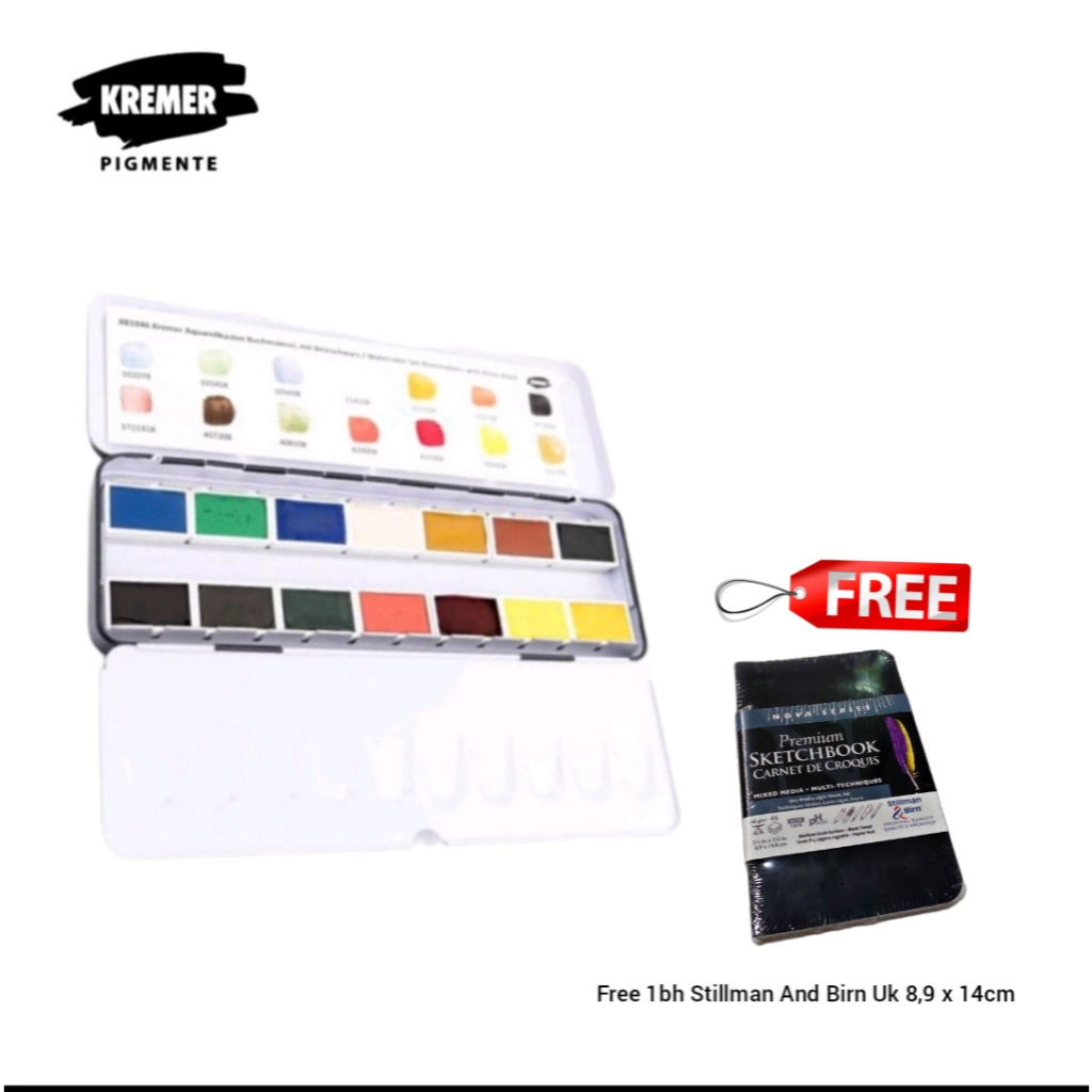 

HOLIDAY SALE!! KREMER WATERCOLOR SET ILLUMINATION FREE STILLMAN AND BIRN 8.9X14CM RANDOM