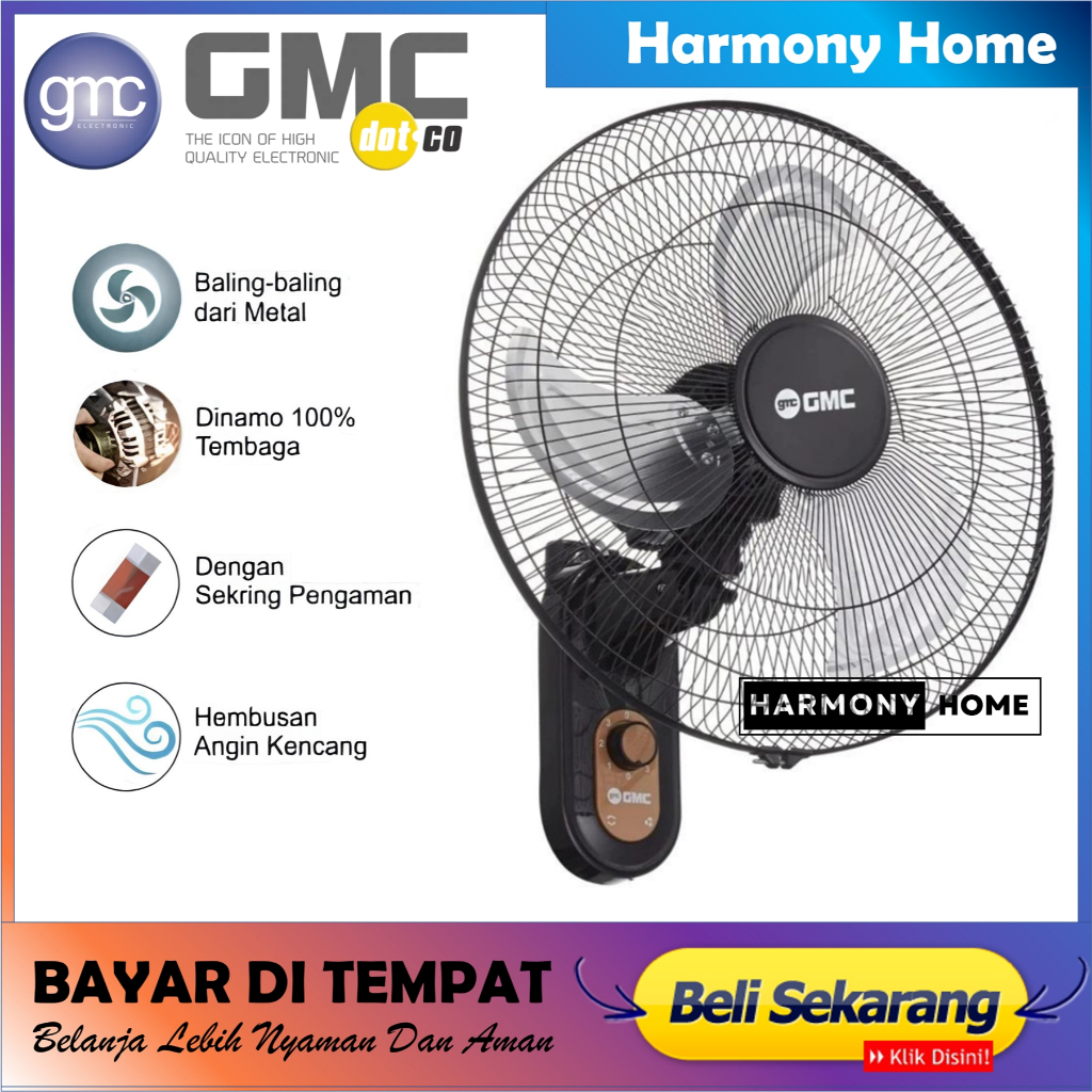 Kipas Angin Dinding GMC-519 18 Inch Wallfan GMC 518 Kipas Angin Tembok Metal SNI Garansi Resmi