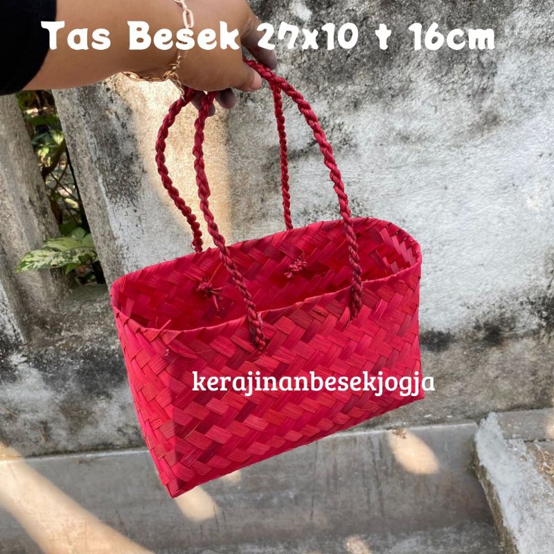 

TAS BESEK 27X10 T 16CM WARNA MUAT TOPLES TABUNG 800ML 3PCS | tas bambu goodie bag bambu hampers lebaran bingkisan cantik besek jinjing