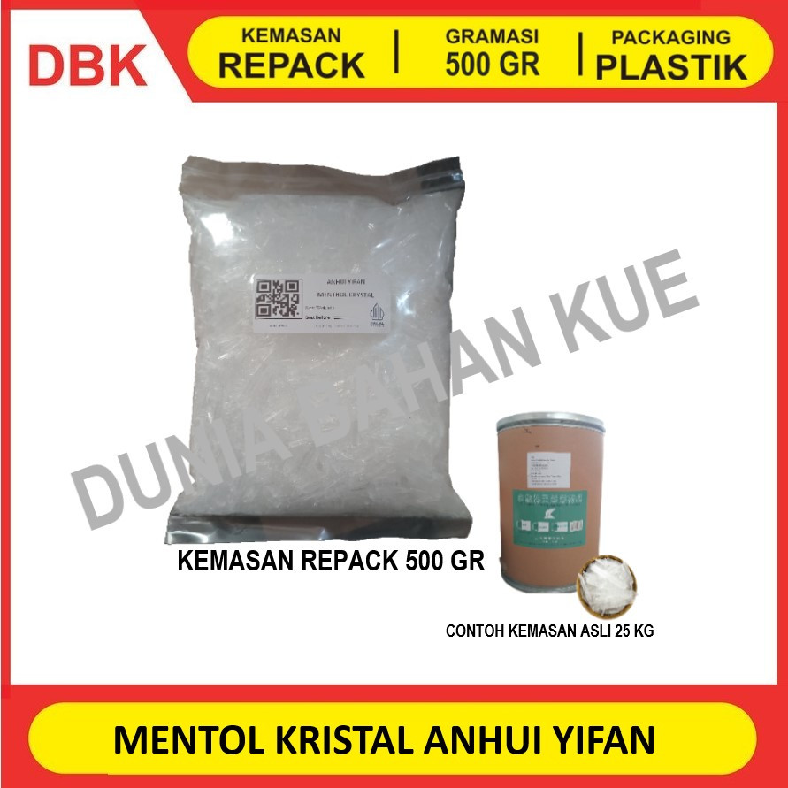 

MENTHOL CRYSTAL MENTOL KRISTAL ANHUI YIFAN - REPACK 500 GR