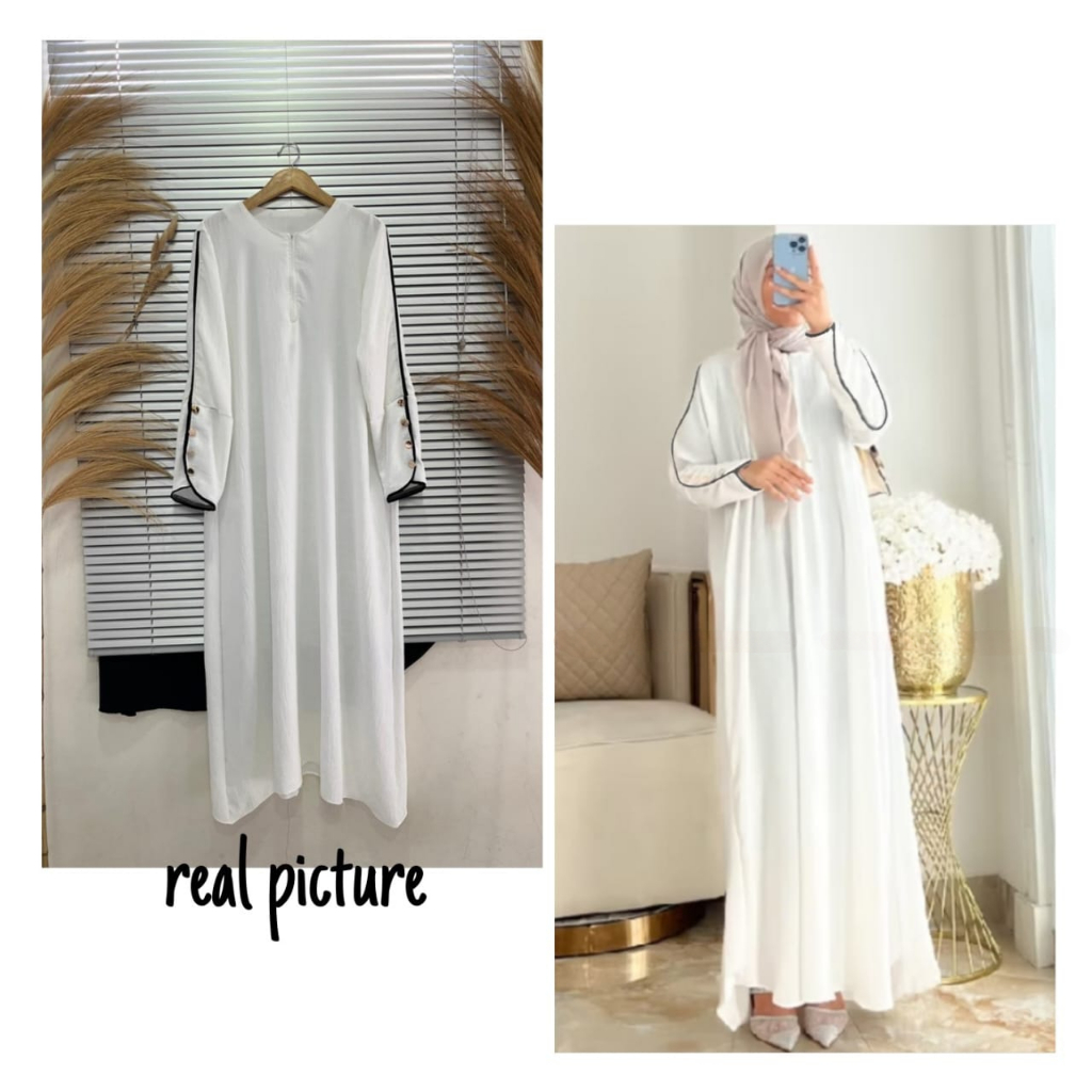 Mecca abaya DRESS bahan CRINKLE PREMIUM model simple elegan gamis murah kekinian