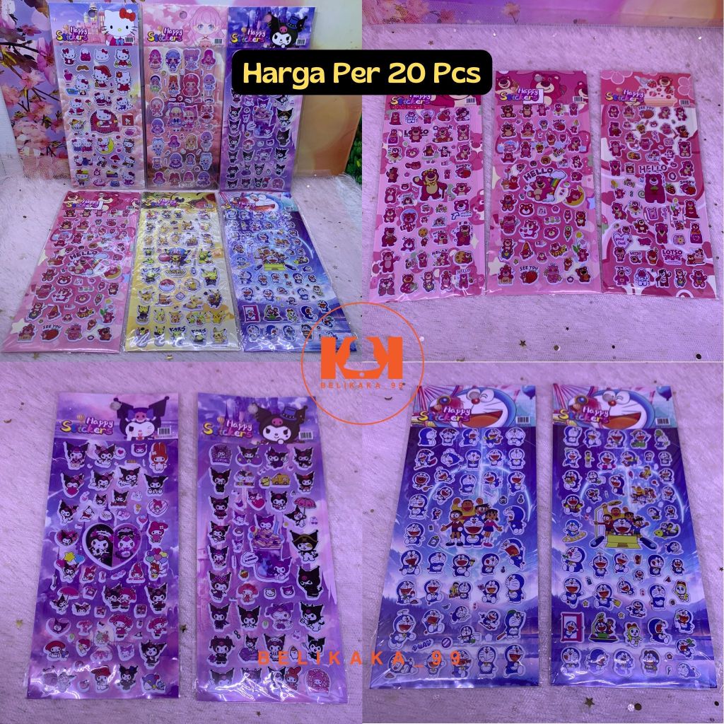 

(20 PCS - KECIL-KECIL) STICKER TIMBUL 3D KECIL MOTIF KUROMI LOTSO DORAEMON / STIKER 3D KECIL PANJANG