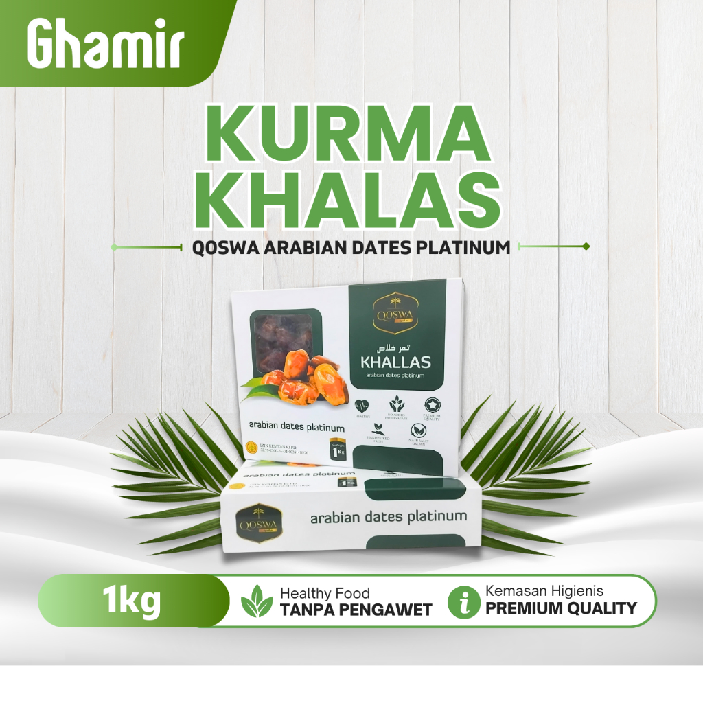 

Kurma Khalas 1 Kg Qoswa Arabian Dates Platinum Original - Kurma Khalas