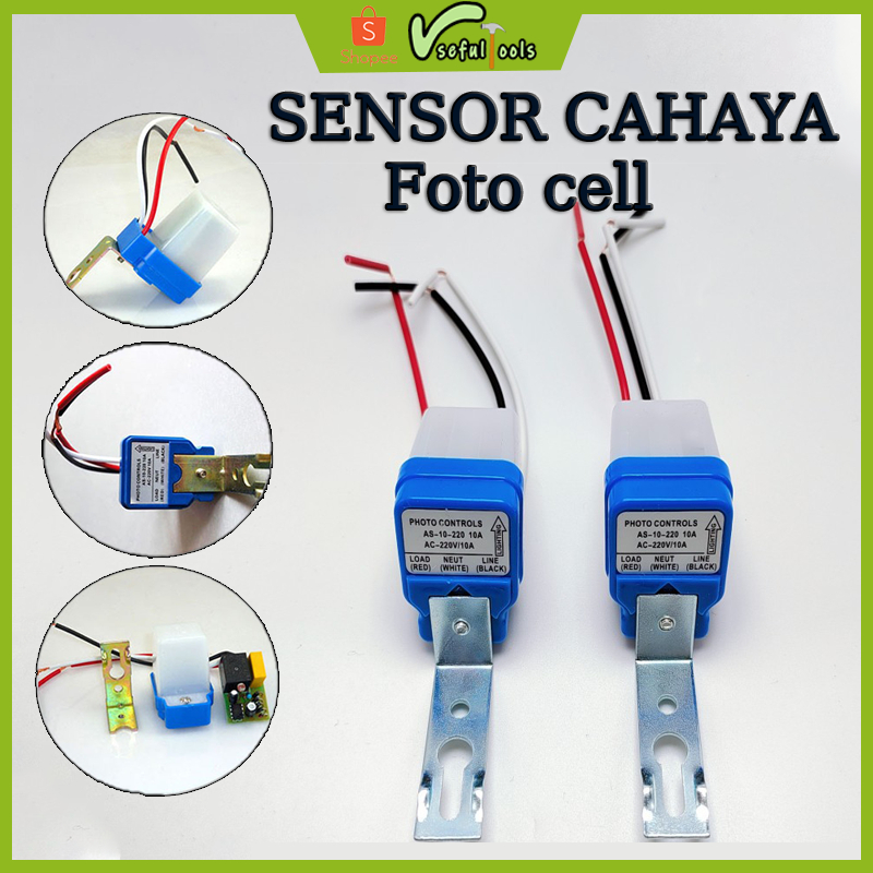 Usefultools Fotocell Sensor Cahaya 10A Sensor Cahaya Otomatis Lampu Sensor Cahaya Saklar Siang Malam