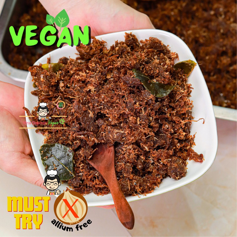 

Vinsdapourvegan - Abon Rendang Vegan Homemade Frozen Food Bahan Beku Allium Free Vegetarian Plant-Based Friendly 100gr