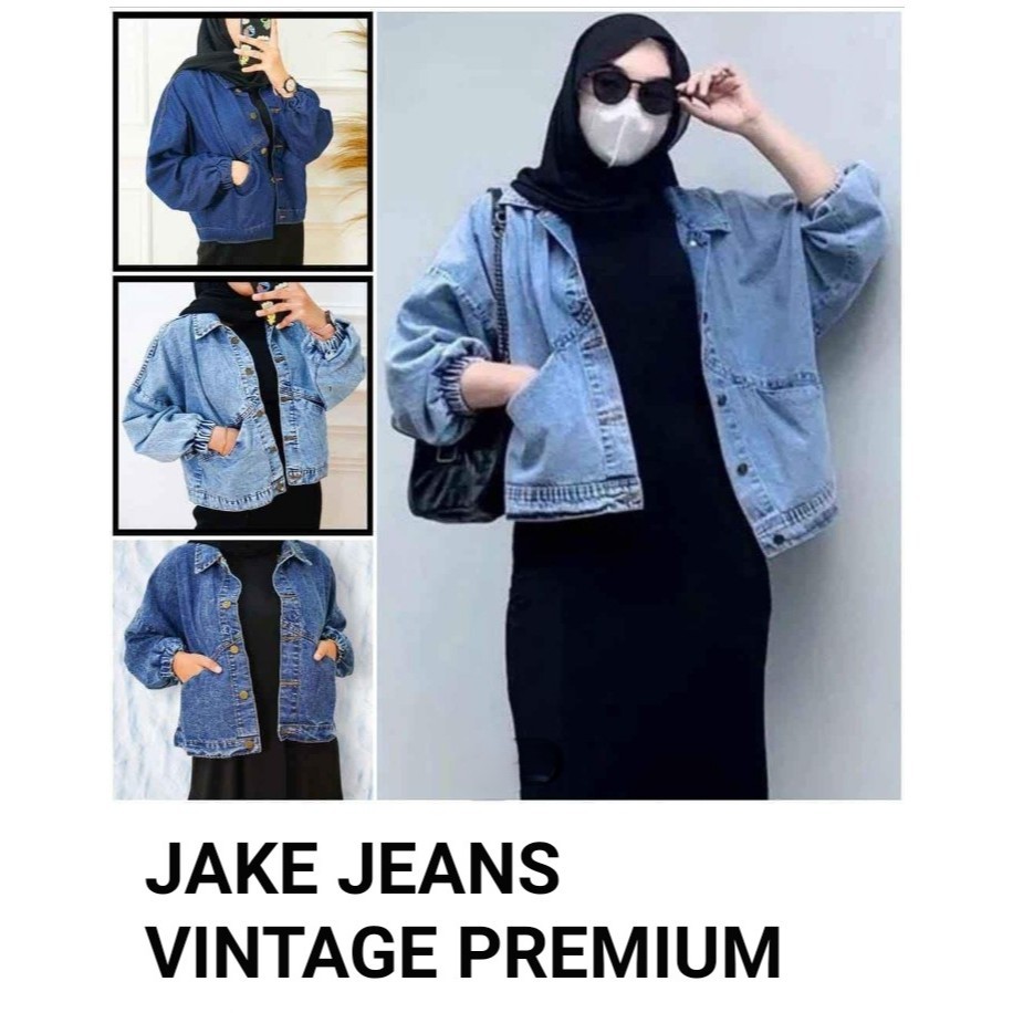 Jaket Wanita Denim Vintage Korea Quality Premium | Jaket Denim kekinian | Jaket Denim overseize