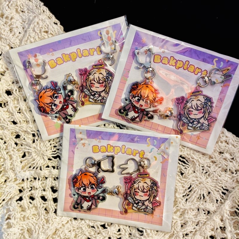 Keychain Ganci Gantungan Kunci Couple Genshin Impact Lumine Childe