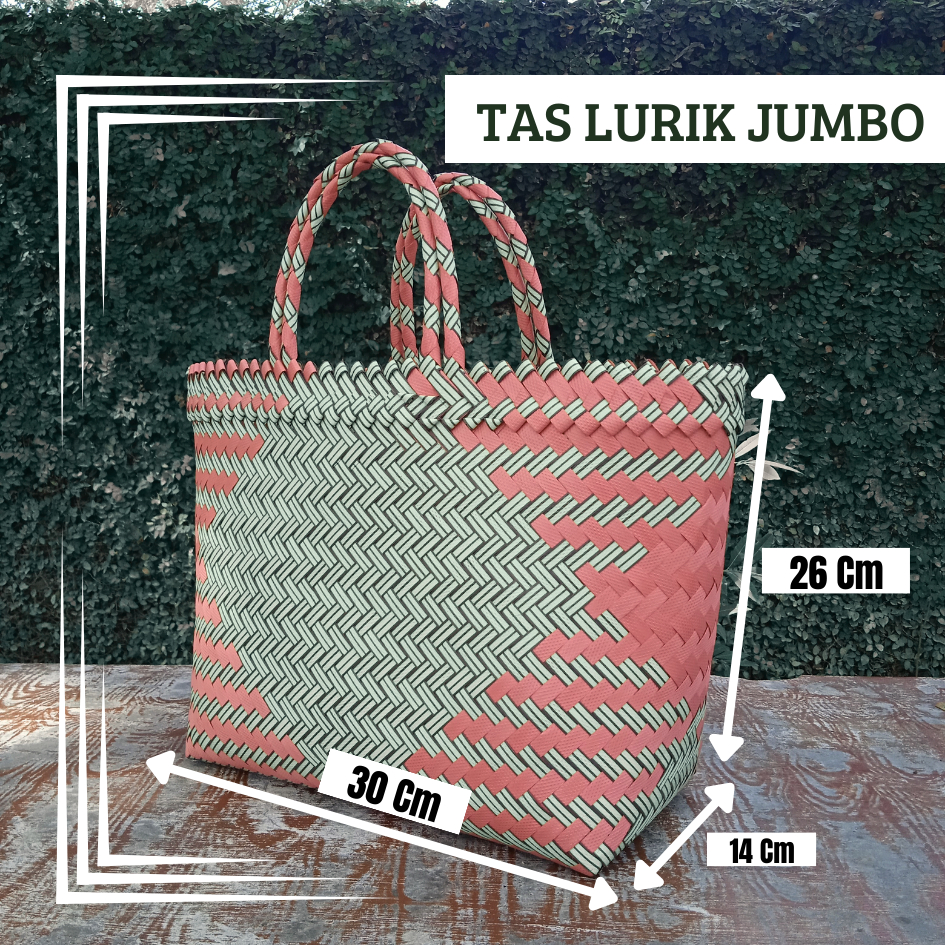 Tas Anyaman Plastik Lurik Jumbo (L)  | Tas Berkatan Anyaman Plastik Termurah