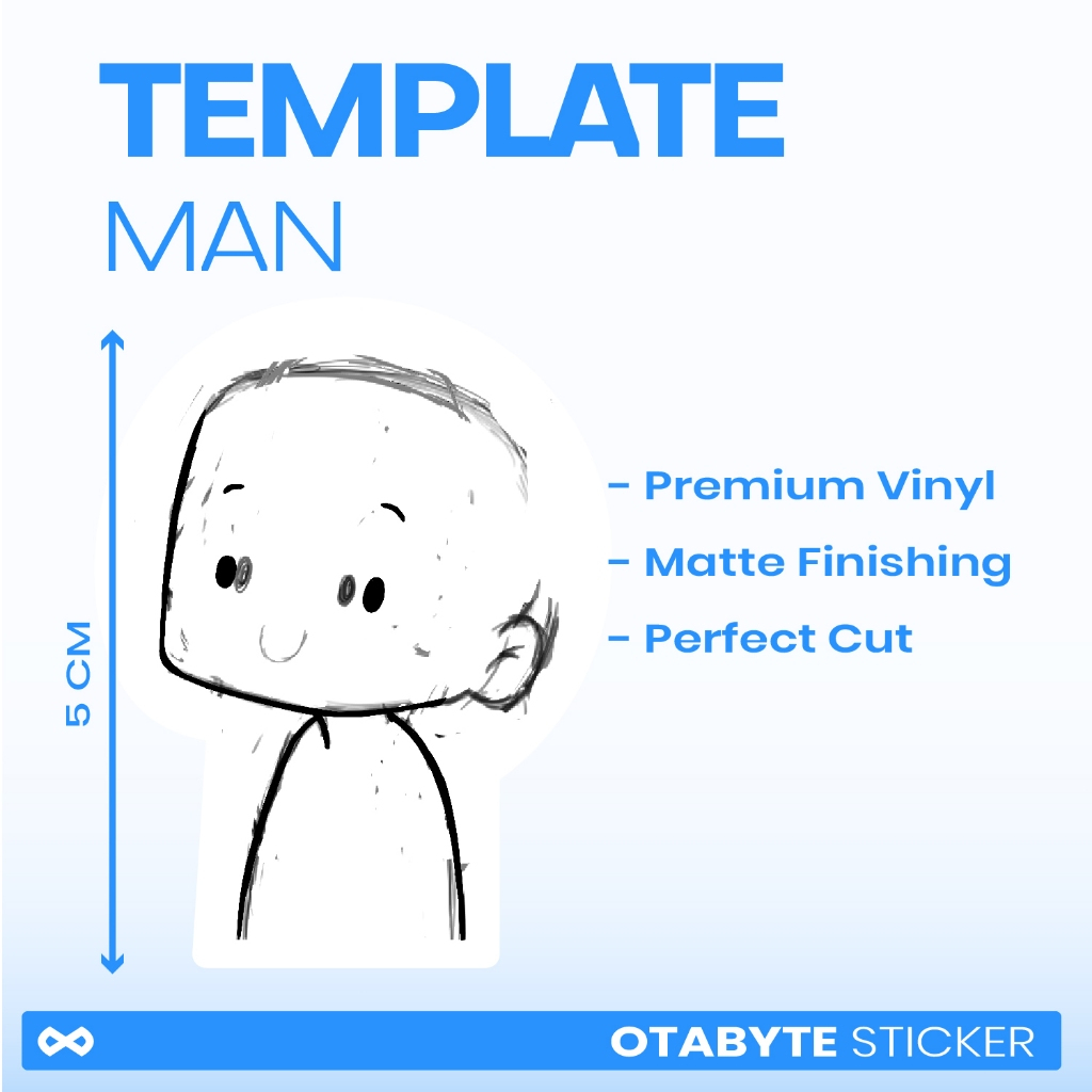 

TEMPLATE MAN Sticker Satuan/Sticker/Sticker Die Cut/Wibu