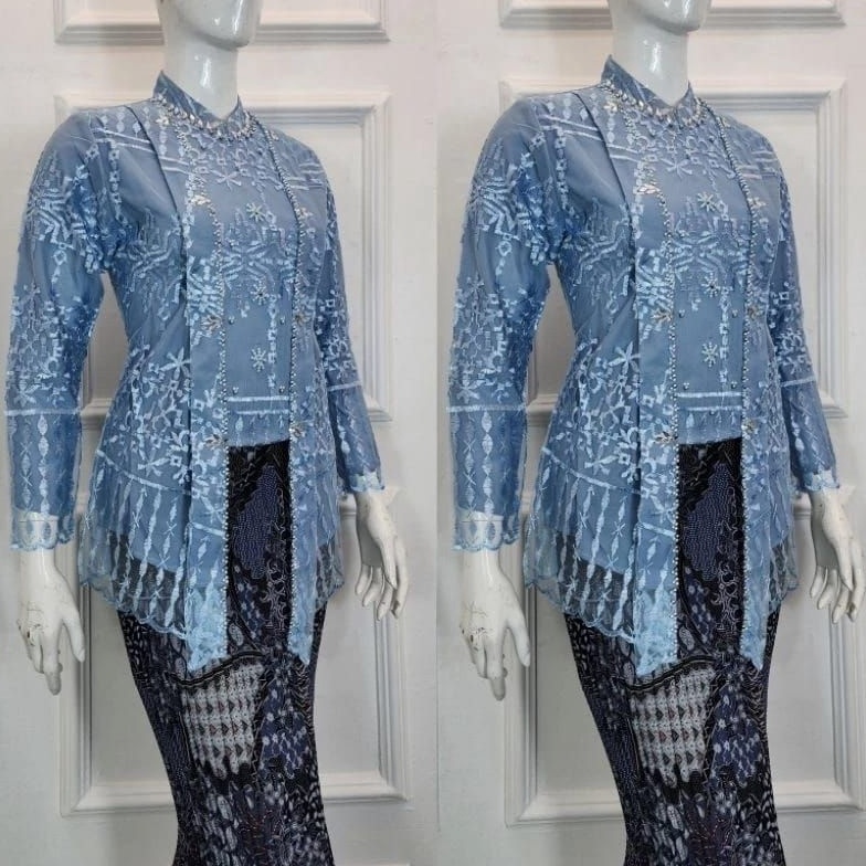 KODE V4S Set Kebaya Kutu Baru Hijab Modern Wanita Pendek  Kebaya Seragaman Wisuda Kondangan Terbaru