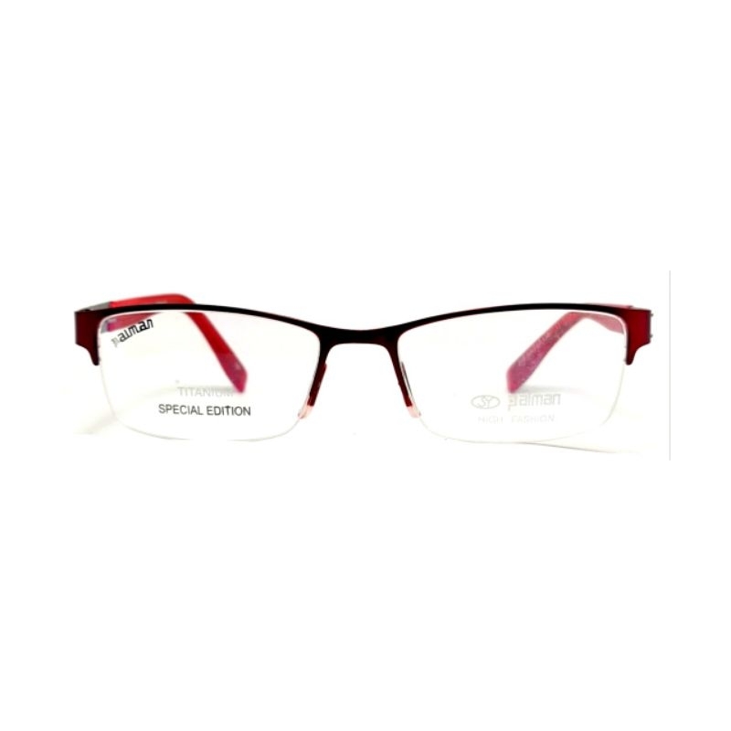 Frame Kacamata Palman Titanium 018 C6 53-17-138 spring pergas merah maroon