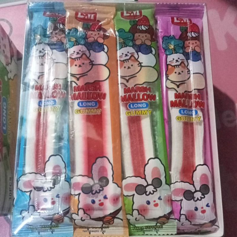 

marshmallow long gummy isi 30/pack
