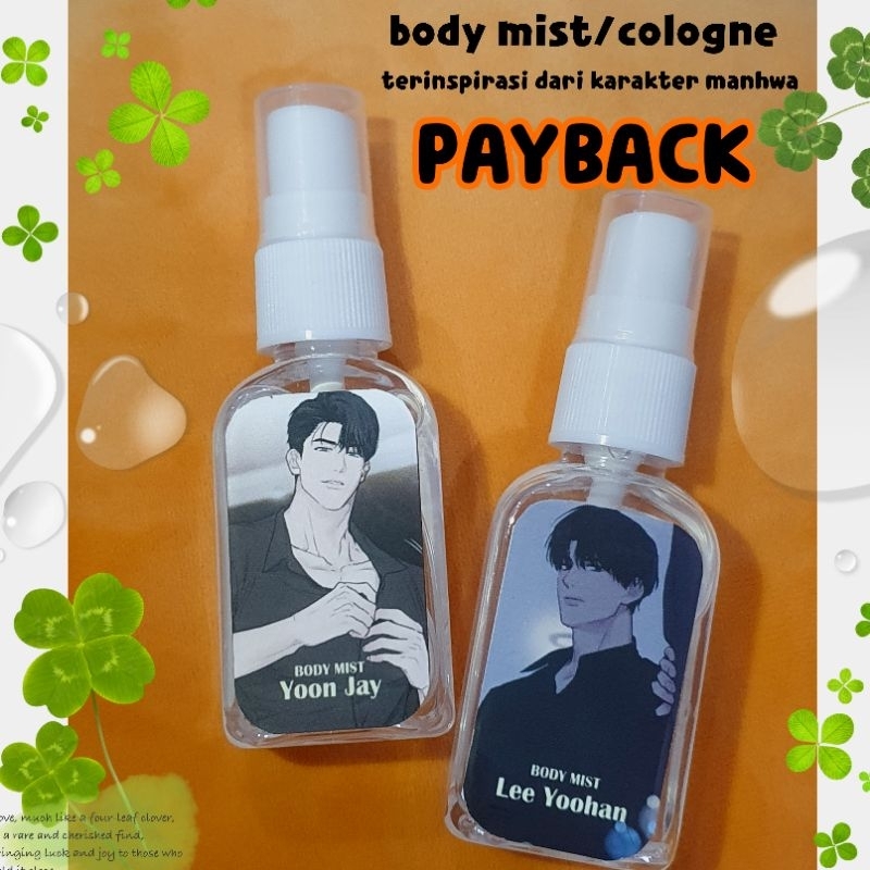 body mist/cologne terinspirasi karakter manhwa payback (BL)