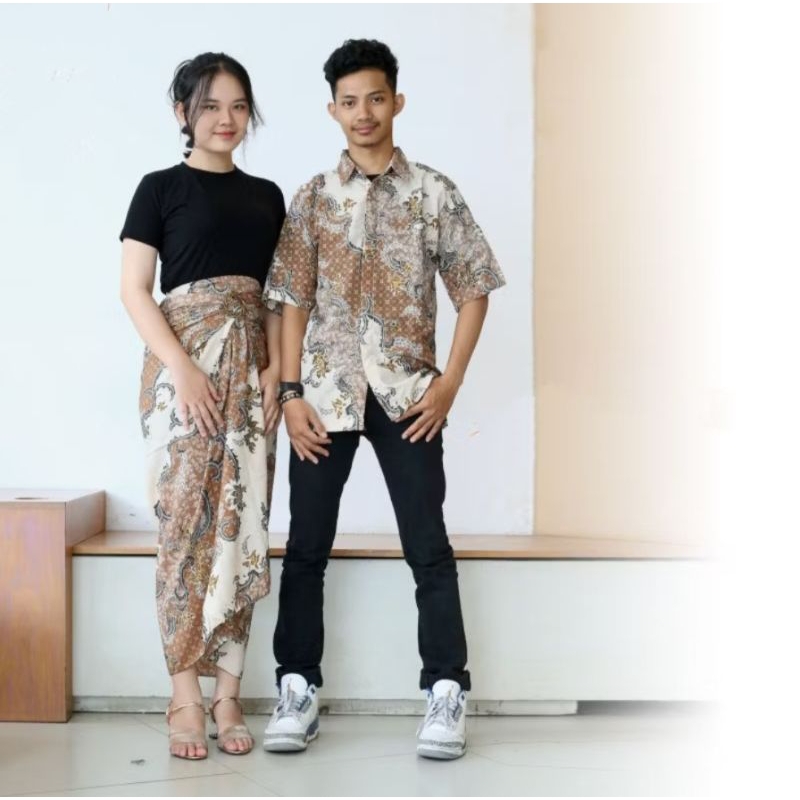 BATIK MODEREN/BAJU BATIK COUPLE ROK LILIT BATIK SARIMBIT TERMEWAH TERLARIS TERBARU