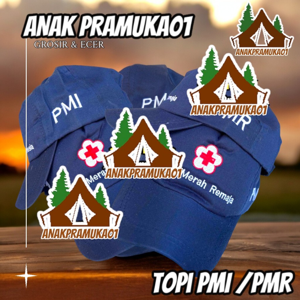 Topi PMI topi PMR biru dongker