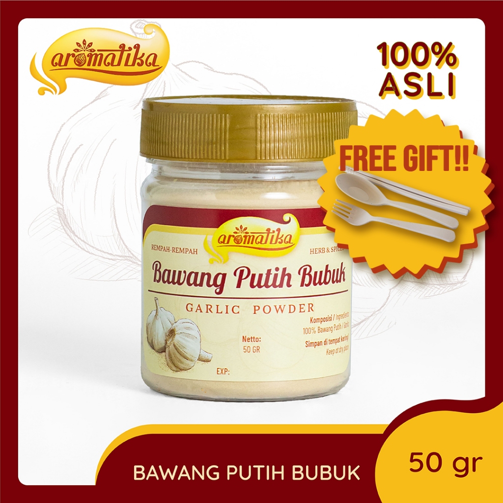 

[Gratis Alat makan Cantik] Bawang Putih Bubuk Aromatika (100% asli): Bubuk Bawang Putih Wangi dan Gurih agar Masakan Nikmat dan Menyehatkan