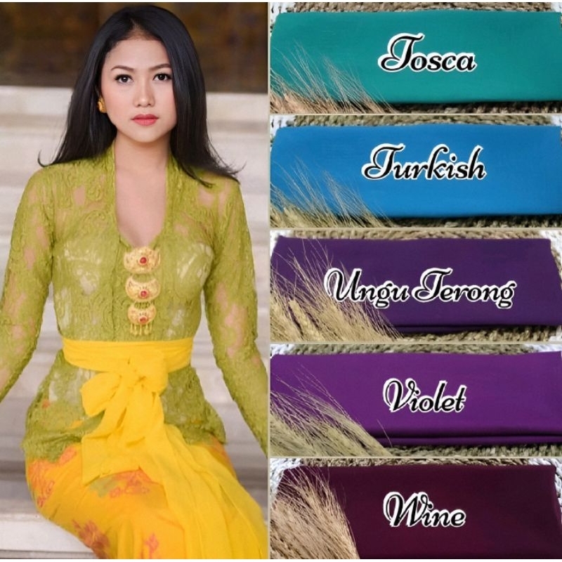 DOLPHINSTORE_99 - Selendang HICON Bali Tanpa Bros / Selendang Sifon Bali Kebaya / Senteng / Selendan
