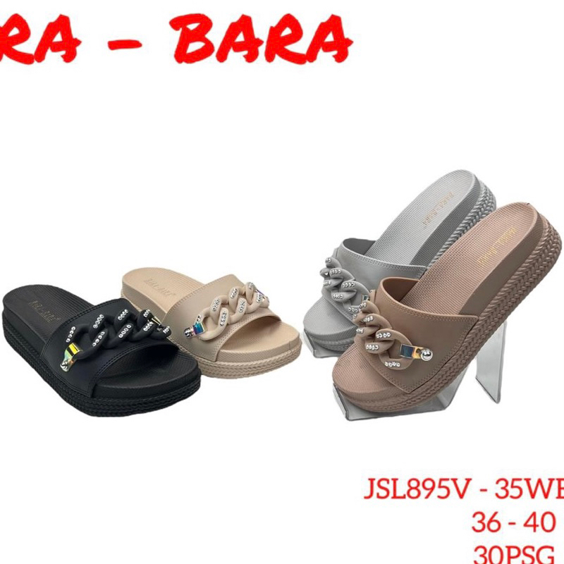 BARA BARA sandal rante wedges sandal wanita wedges (JSL895V)
