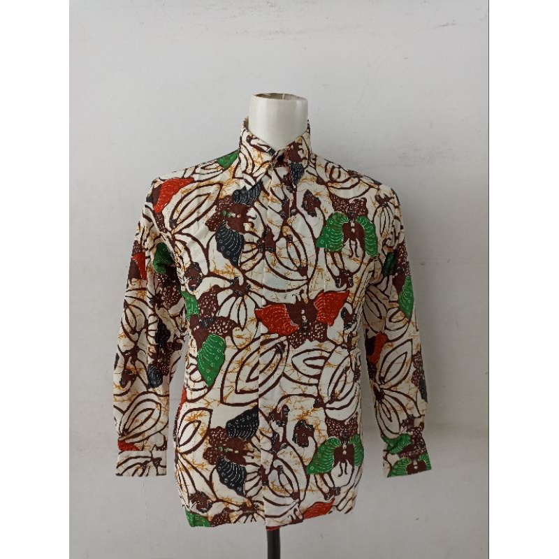 KEMEJA BATIK POLYESTER PRIA LAKI-LAKI KERJA MURAH KUALITAS PREMIUM - A3GMK824 (2B4B) ADA BIG SIZE