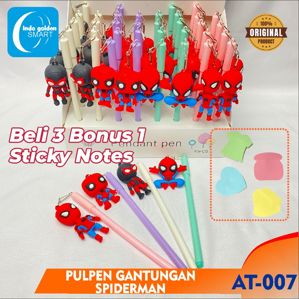 

Pulpen Gel Gantungan Karakter Spiderman Karet AT-007