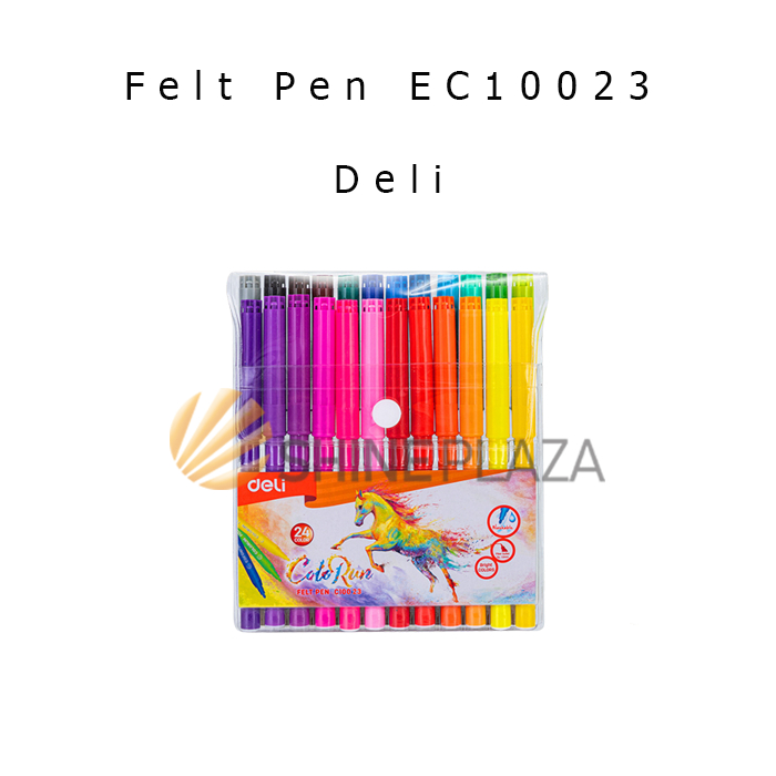 

Felt Color Pen 24 Colors Deli EC10023 - Spidol 24 Warna Deli Dapat Dicuci
