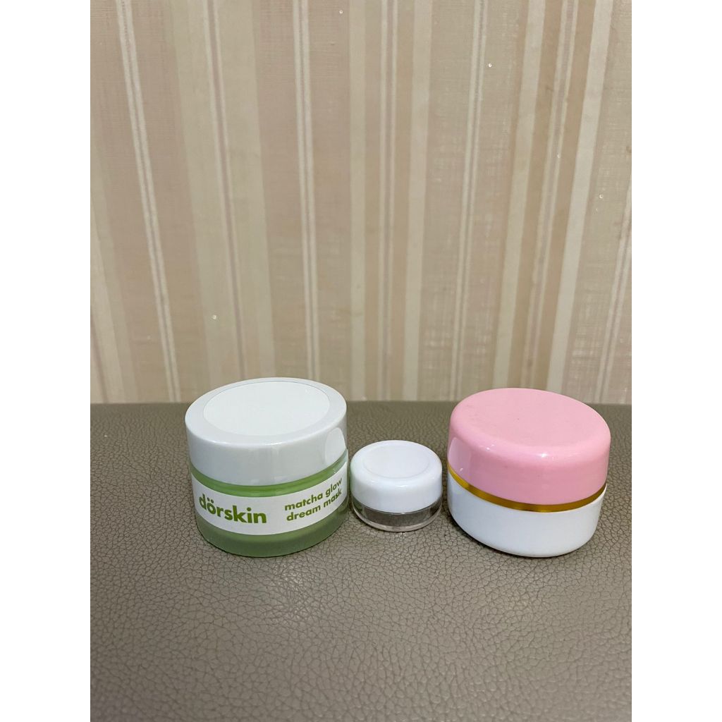 Dorskin matcha dream glow mask pink bliss moisturizer share in jar