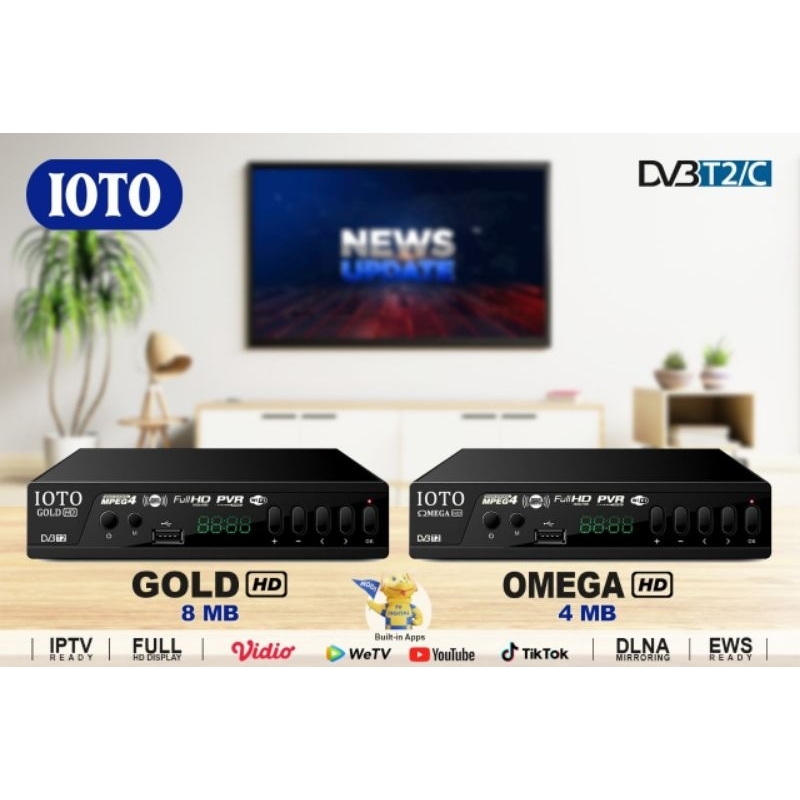 READY STOK PROMO STB IOTO OMEGA DVBT2 HD Best Seller Murah SET TOP BOX DVB T T2 TV DIGITAL ORI SNI Y